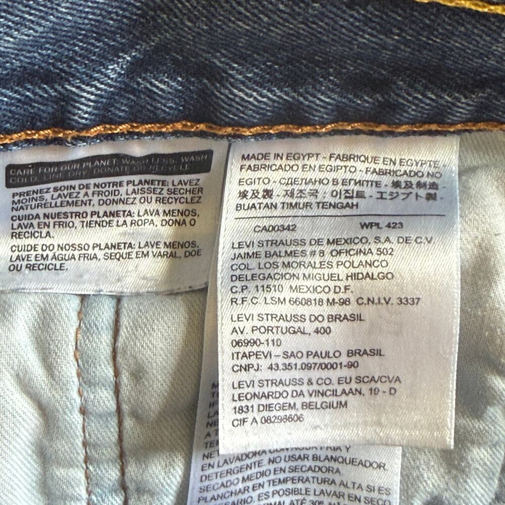 Levi's 505 Men's 36x30 100% Cotton 5-pocket straight regular fit dark stonewash - Picture 9 of 10